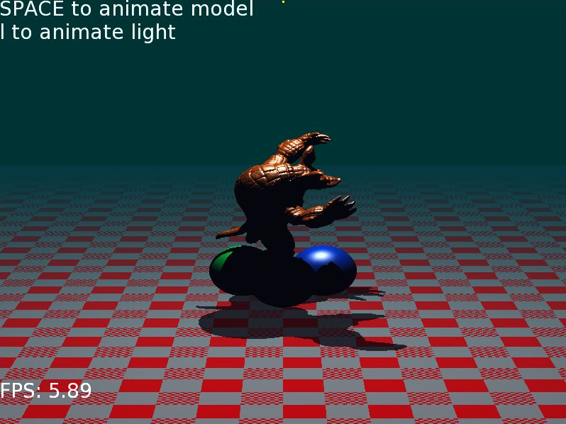 Shadow Volume with an Armadillo model.